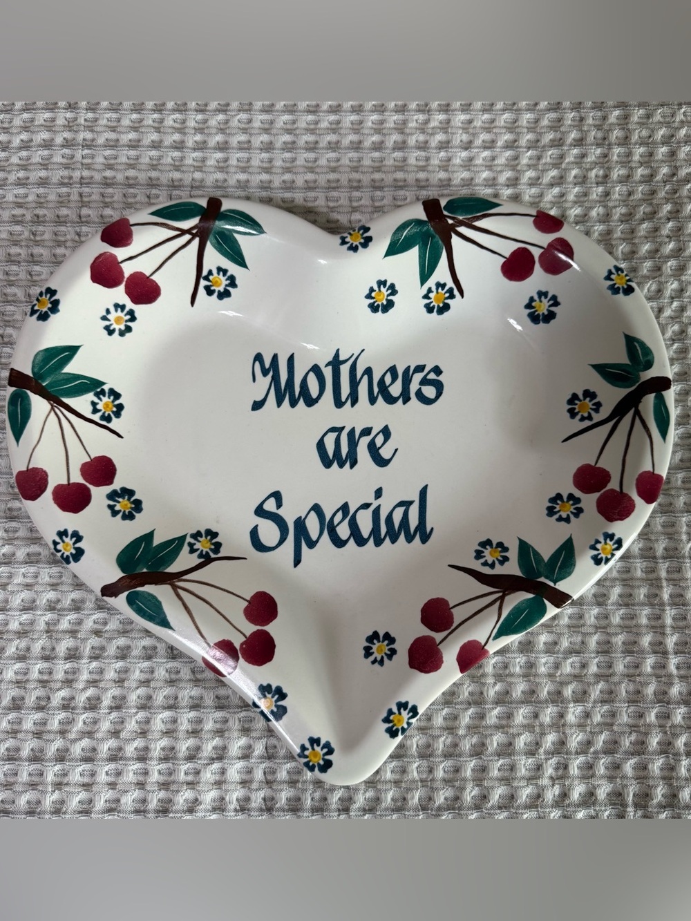 Chaparral Pottery USA Heart 12 x 10 Baking Dish Mothers Are Special Floral Vtg